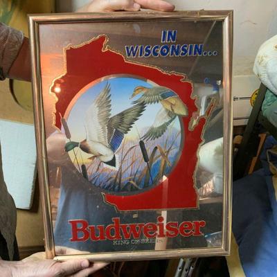 Wisconsin Budweiser wildlife mirror 