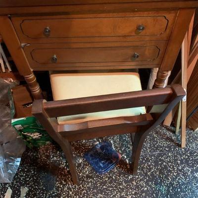 Vintage fold-out sewing machine desk & chair