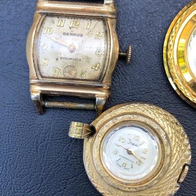 2 Vintage Swiss Made Watch Pendants and Wristwatch