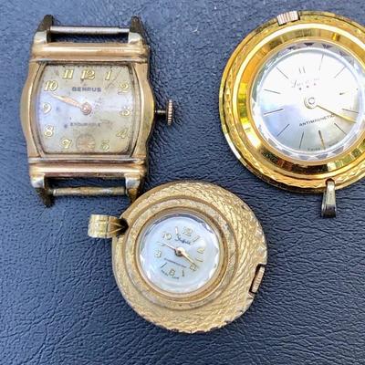 2 Vintage Swiss Made Watch Pendants and Wristwatch