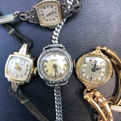 Lot of 4 Vintage Watches Includes Benrus & Westclox