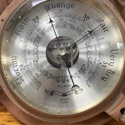 Copper Wall Hanging Millibars Barometer | EstateSales.org