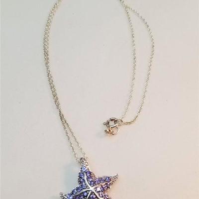 Lot #53  Tanzanite and Sterling Silver Necklace  - Starfish