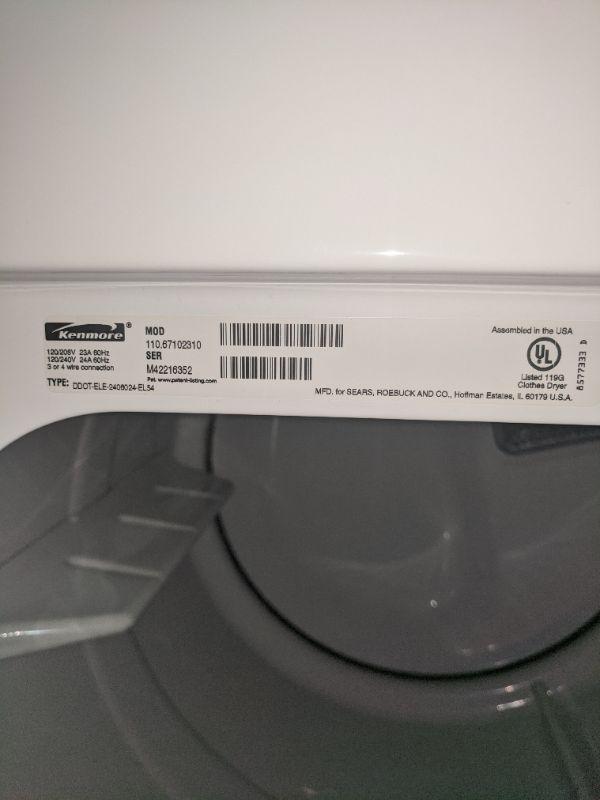 Lot 22 Kenmore Dryer Series 600