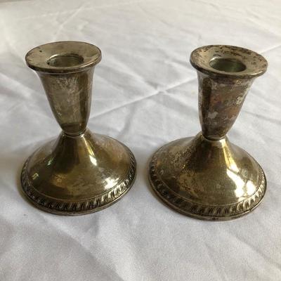 Lot 38 - Sterling Candlesticks & Silver-plate