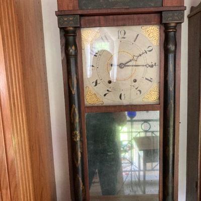 Lot #10 Chauncy Ives stencilled shelf clock