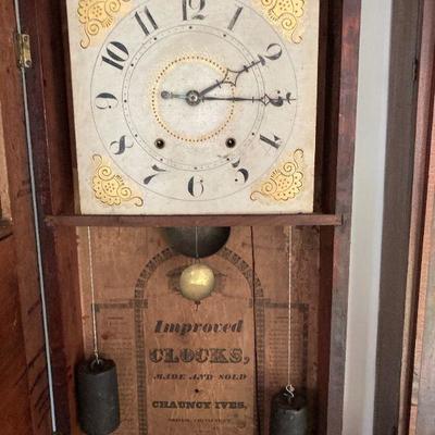 Lot #10 Chauncy Ives stencilled shelf clock