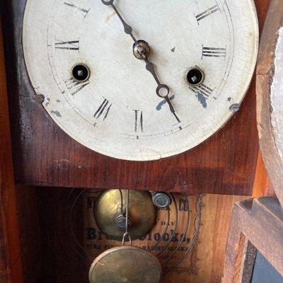 Lot #34 New Haven rosewood veneered shelf clock