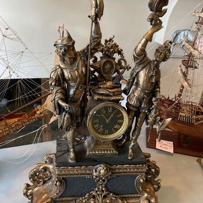 Lot #36 French statue clock