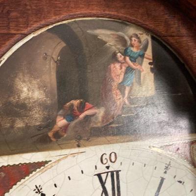 Lot #52 English oak grandfather clock