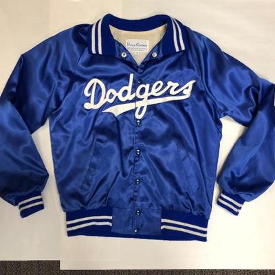 Vintage Danny Goodman Los Angeles Dodgers Jacket Blue Satin Bomber