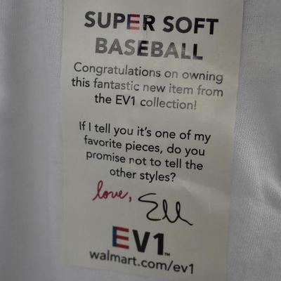 Ombre Striped Baseball T-Shirt, Women's Size XL. Red/White/Blue Glitter Heart