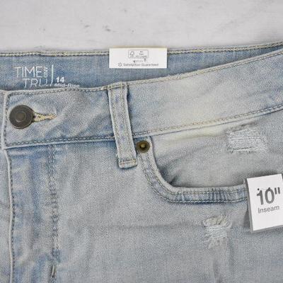 Jean Shorts, Size 14, by TIme & Tru - New