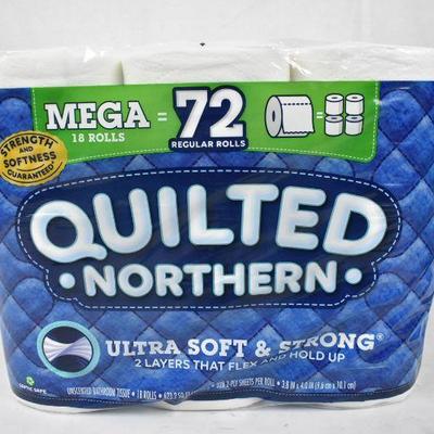 Quilted Northern Bath Tissue Toilet Paper, 18 Mega Rolls - New