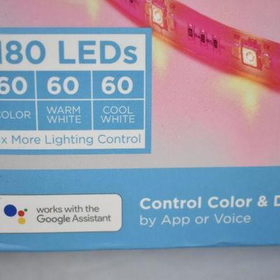 Qty 2 Merkury Color Changing Smart Wi-Fi LED Light Strip Kit, $30 Retail - New
