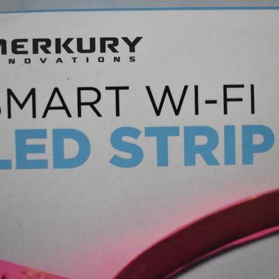Qty 2 Merkury Color Changing Smart Wi-Fi LED Light Strip Kit, $30 Retail - New
