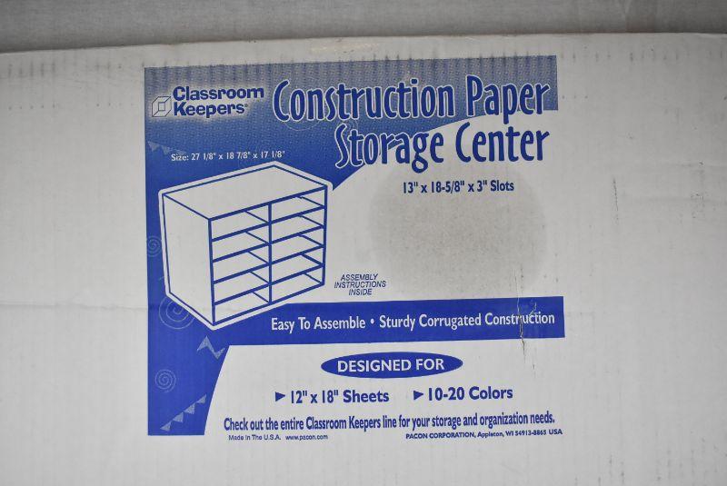 Classroom Keepers Construction Paper Storage, White, 12" x 18" New