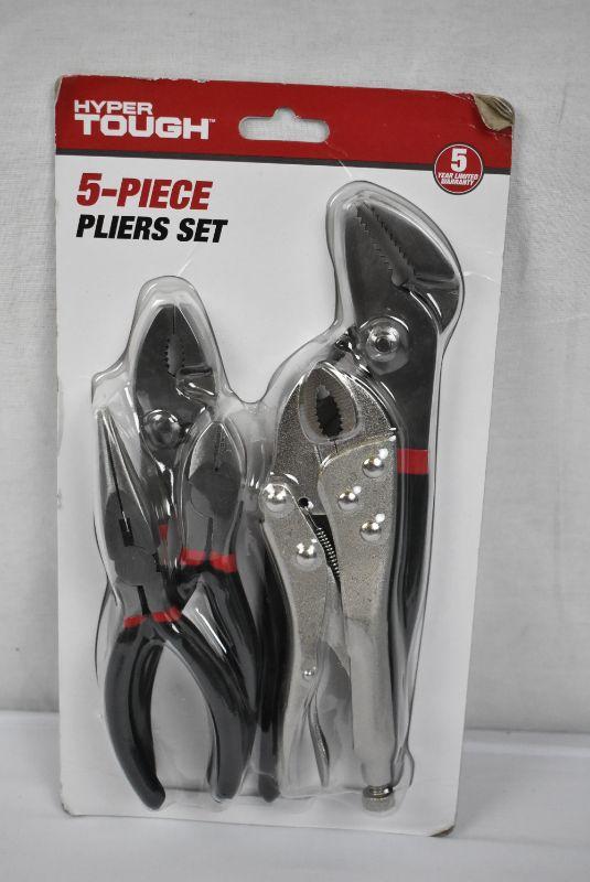 Hyper Tough 5 Piece Pliers Set with Groove Joint, Slip Joint