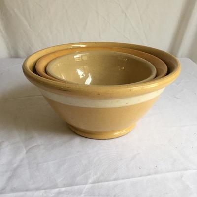 Lot 53 - Three Mustard Color Ceramic Bowls