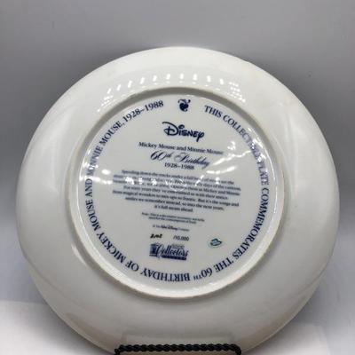 Disney Mickey & Minnie Mouse 60th Birthday Commemorative Plate 