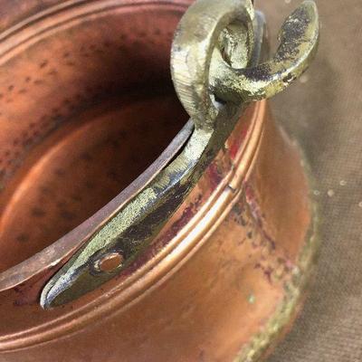 #202 Copper Cook Pot W/ Brass Handle 