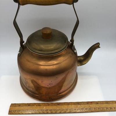 Copper and Brass Tea Kettle