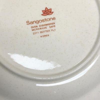 Vintage Sangostone Stoneware Dish Set #2311 Butter Fly