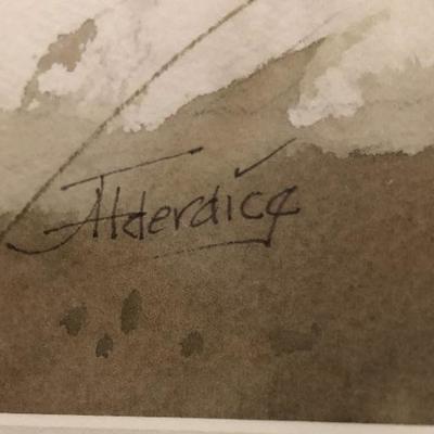 Lot 63 - Alderdice Winter Farm Watercolor