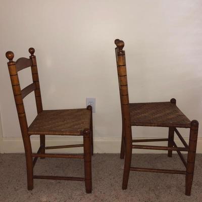 Lot 64 - Two Woven Chairs with Cabin Mirror and Lamp