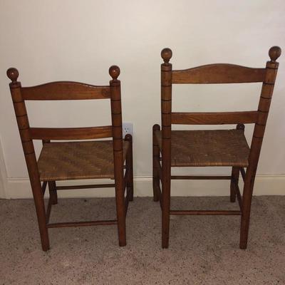 Lot 64 - Two Woven Chairs with Cabin Mirror and Lamp