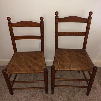 Lot 64 - Two Woven Chairs with Cabin Mirror and Lamp