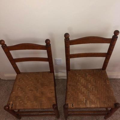 Lot 64 - Two Woven Chairs with Cabin Mirror and Lamp