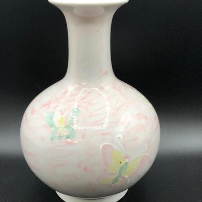 Pink Butterfly Vase