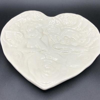 Heart Shaped Cherub Trinket Plate