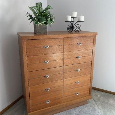 Mid-century Modern Dresser with Mirror and Chest of Drawers