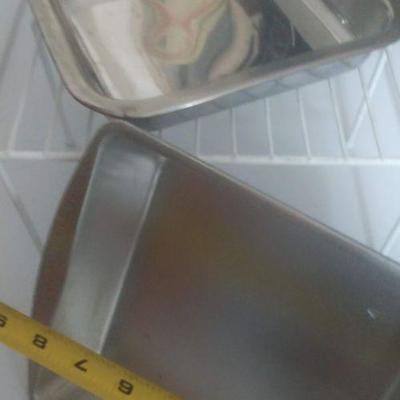 Plastic Mixing Bowls and Small Metal Pans