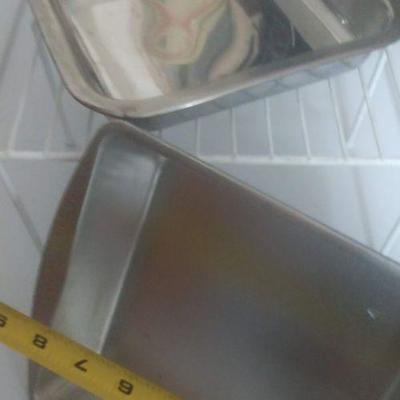 Plastic Mixing Bowls and Small Metal Pans