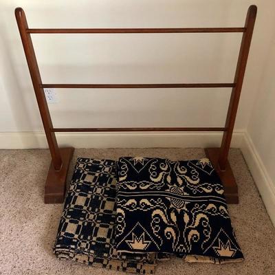 Lot 73 - Quilt Rack and Quilts