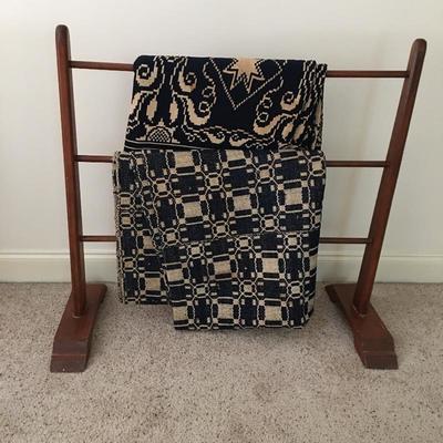 Lot 73 - Quilt Rack and Quilts