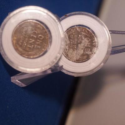 2 WW2 Steel Penny's   57