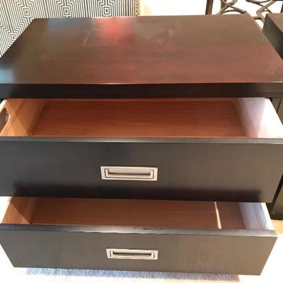 Lot #7 Pair of Thomas Oâ€™Brien Hickory Chair Two Drawer End Tables