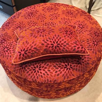 Lot #12 Large Pearson Rolling Ottoman with Matching Pillow