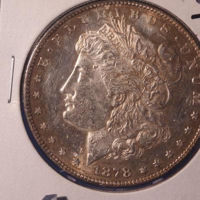 1878 P 7 Tail Feather Morgan Silver Dollar 7TF 84