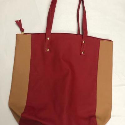 Red & Tan Tote Bag