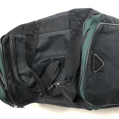 Black & Green Multi Pocket Gym Bag