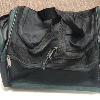 Black & Green Multi Pocket Gym Bag