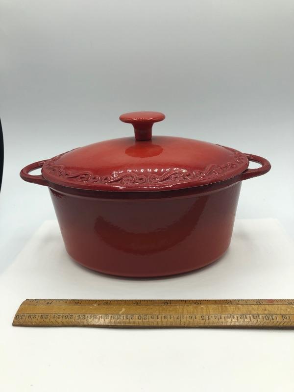 Technique Red Enamel Dutch Oven Casserole Dish