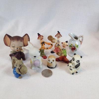Clowns and Miniature China Figurines