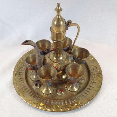 Brass Persian/Turkish Coffee Set
