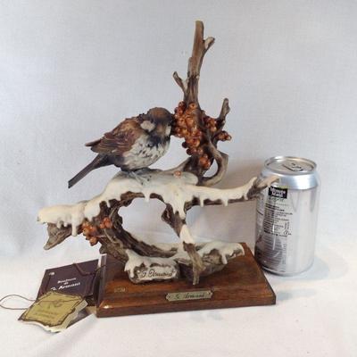 Porcelain Brown Bird with Berries